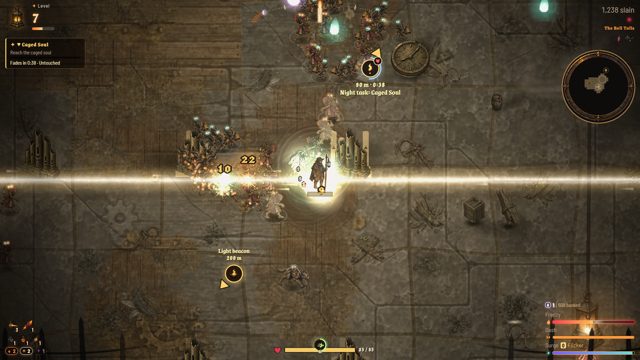 Gameplay: Ferris sends a beam of light across the Belfry floor.